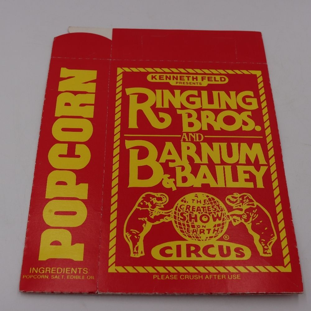 Circus Ephemera Ringling Bros Barnum & Bailey Popcorn Box Kenneth Feld Vintage